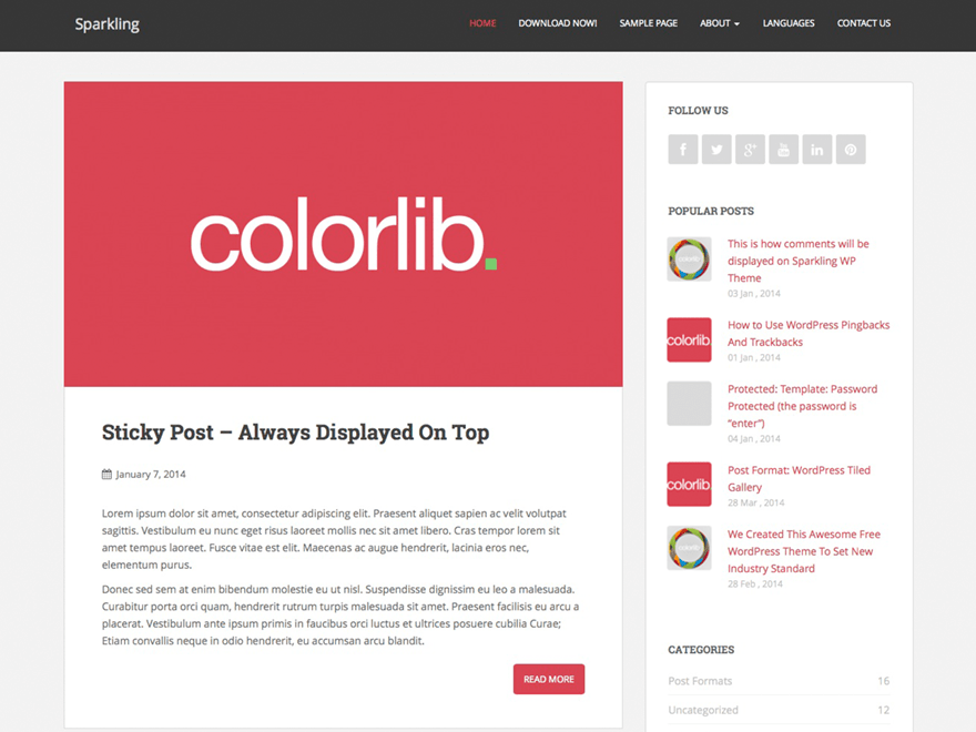 contoh theme sederhana dari colorlib - cara memilih theme wordpress untuk blog