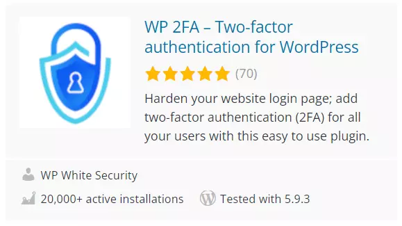 plugin Two-Factor Authentication (2FA) wordpress